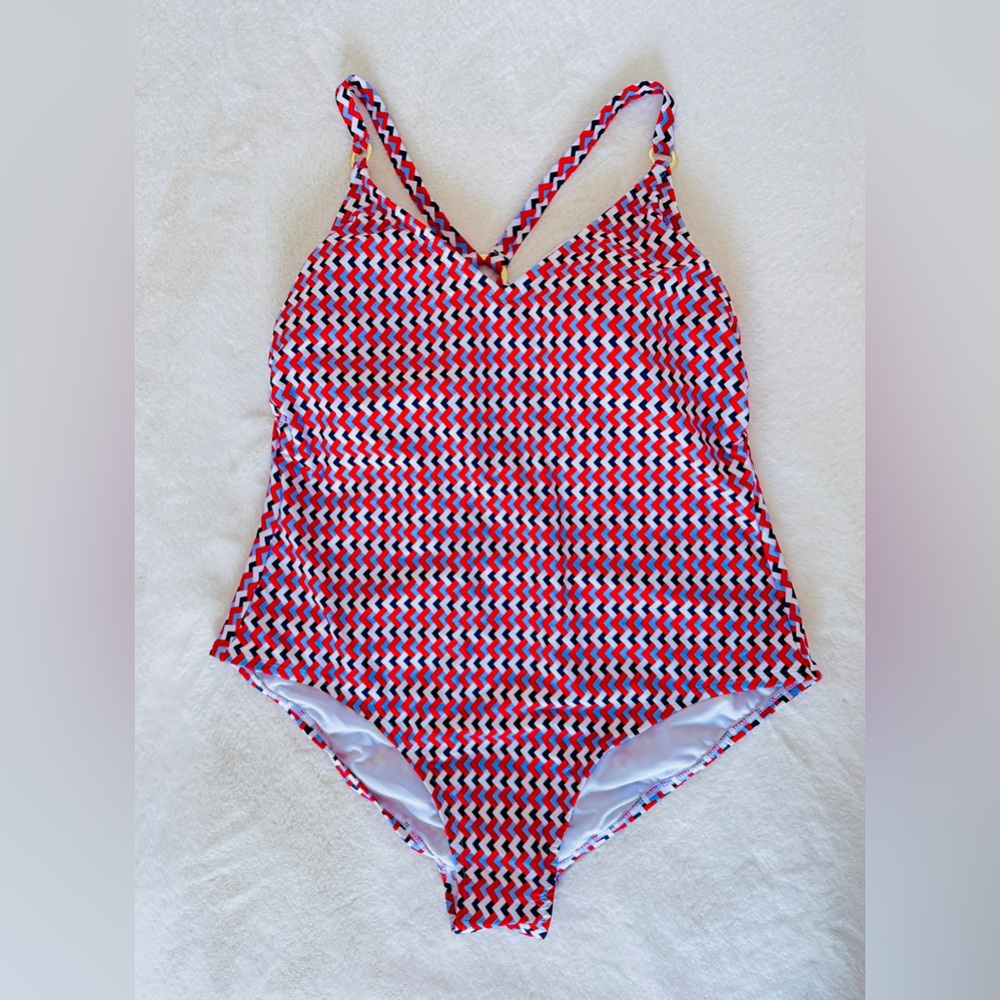 Kona Sol Geo Print One Piece Swimsuit - NWT - Picture 5 of 15